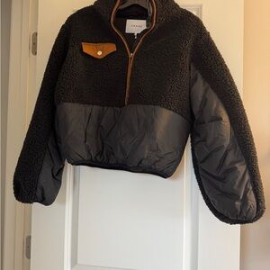 Frame Denim Black and Brown Puffer Jacket